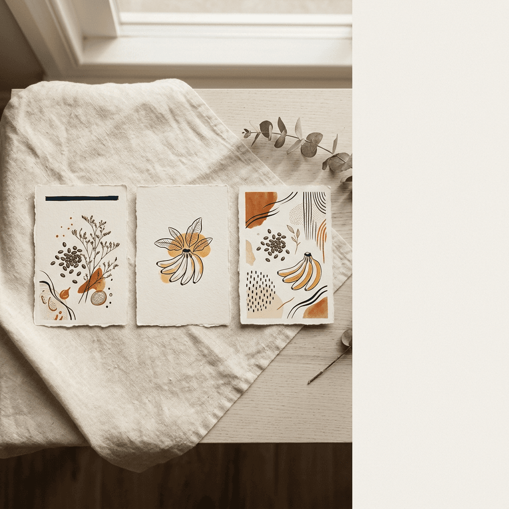 Overhead comparison spread of AI-generated product shots from two image models on a warm off-white Nordic studio surface