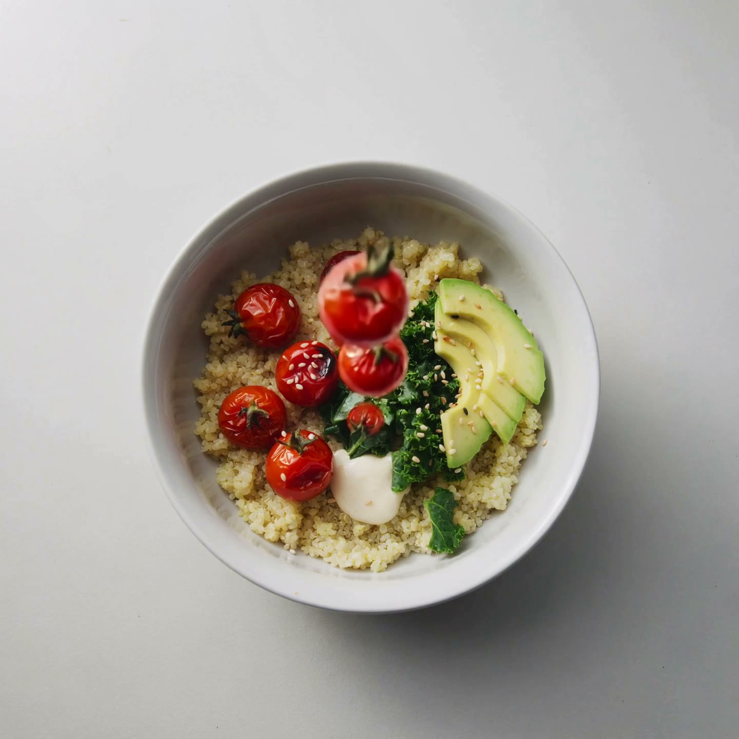 AI-generated food animation. Square-format paid-social cut
