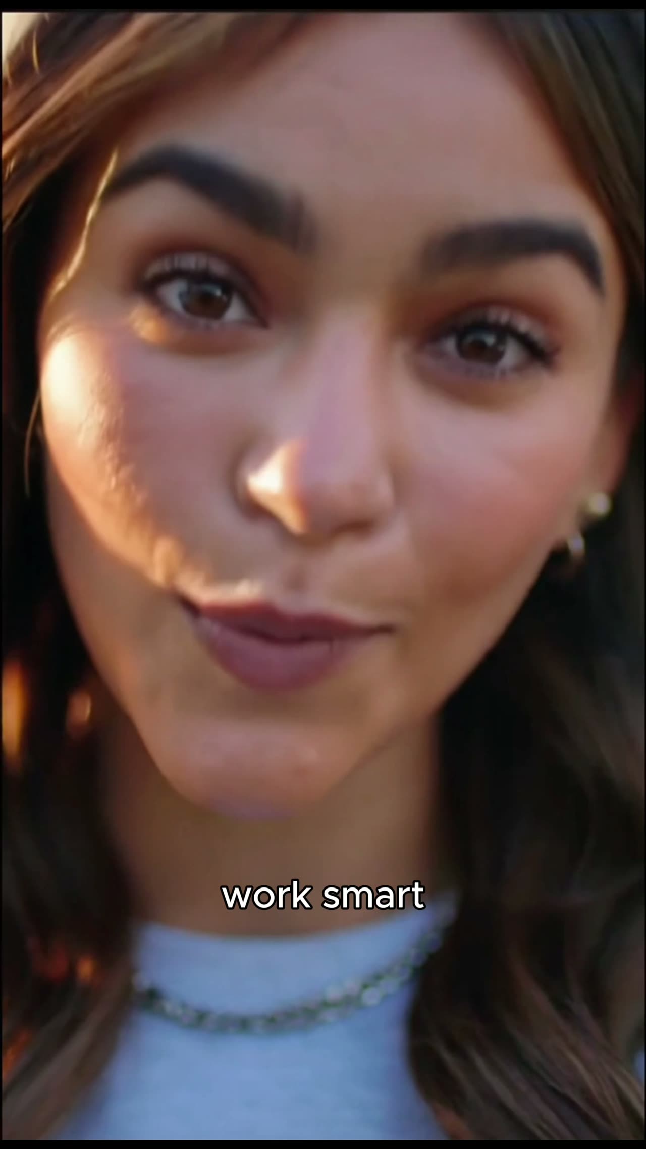 AI-generated UGC woman speaking to camera for a SaaS campaign